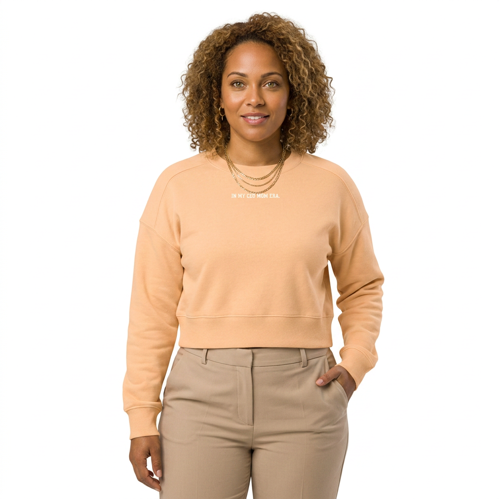 In My CEO Mom Era Fleece Cropped Crew