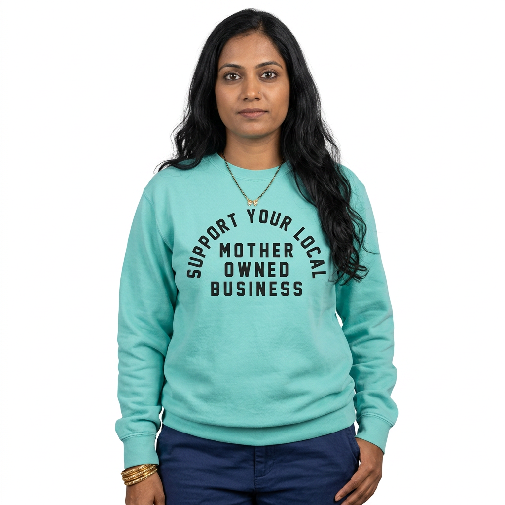 Support Your Local Mother Owned Business Signature Lightweight Crewneck Sweatshirt