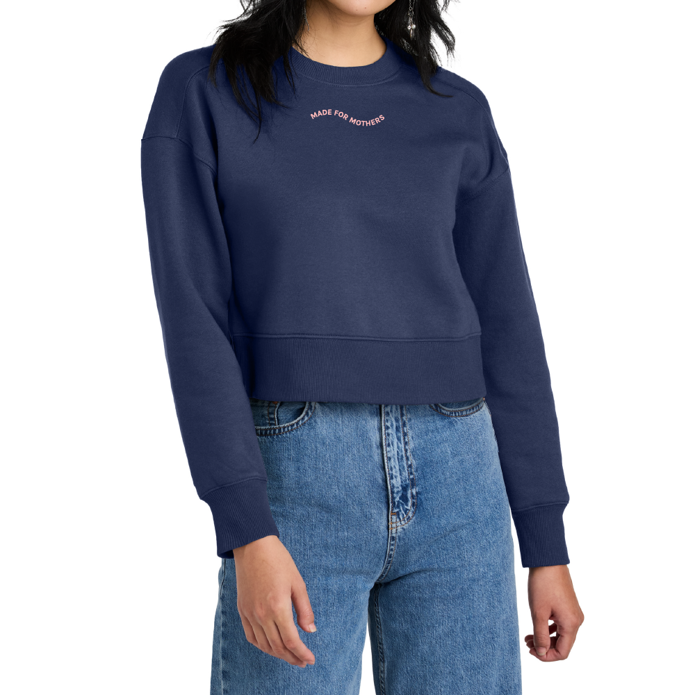 Made for Mothers Wave Fleece Cropped Crew