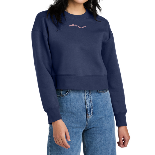 Made for Mothers Wave Fleece Cropped Crew