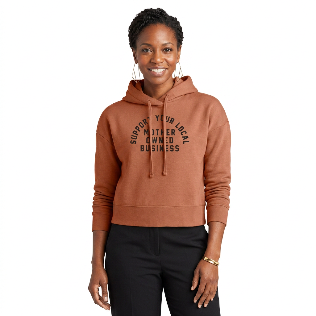 Support Your Local Mother Owned Business Crop Hoodie