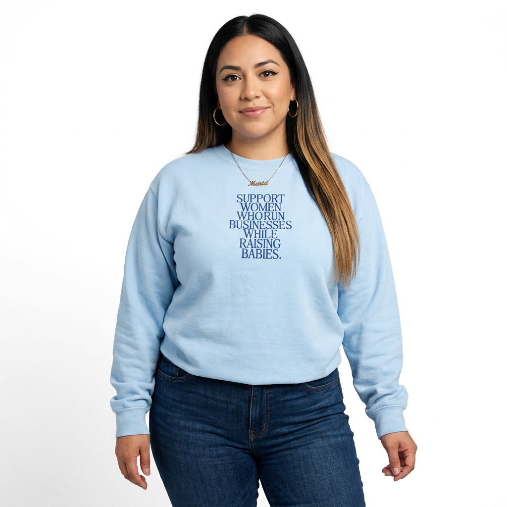 Support Women Who Run Businesses While Raising Babies Signature Lightweight Crewneck Sweatshirt