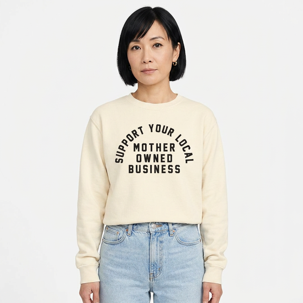 Support Your Local Mother Owned Business Signature Lightweight Crewneck Sweatshirt