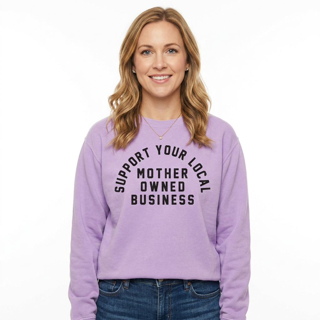 Support Your Local Mother Owned Business Signature Lightweight Crewneck Sweatshirt