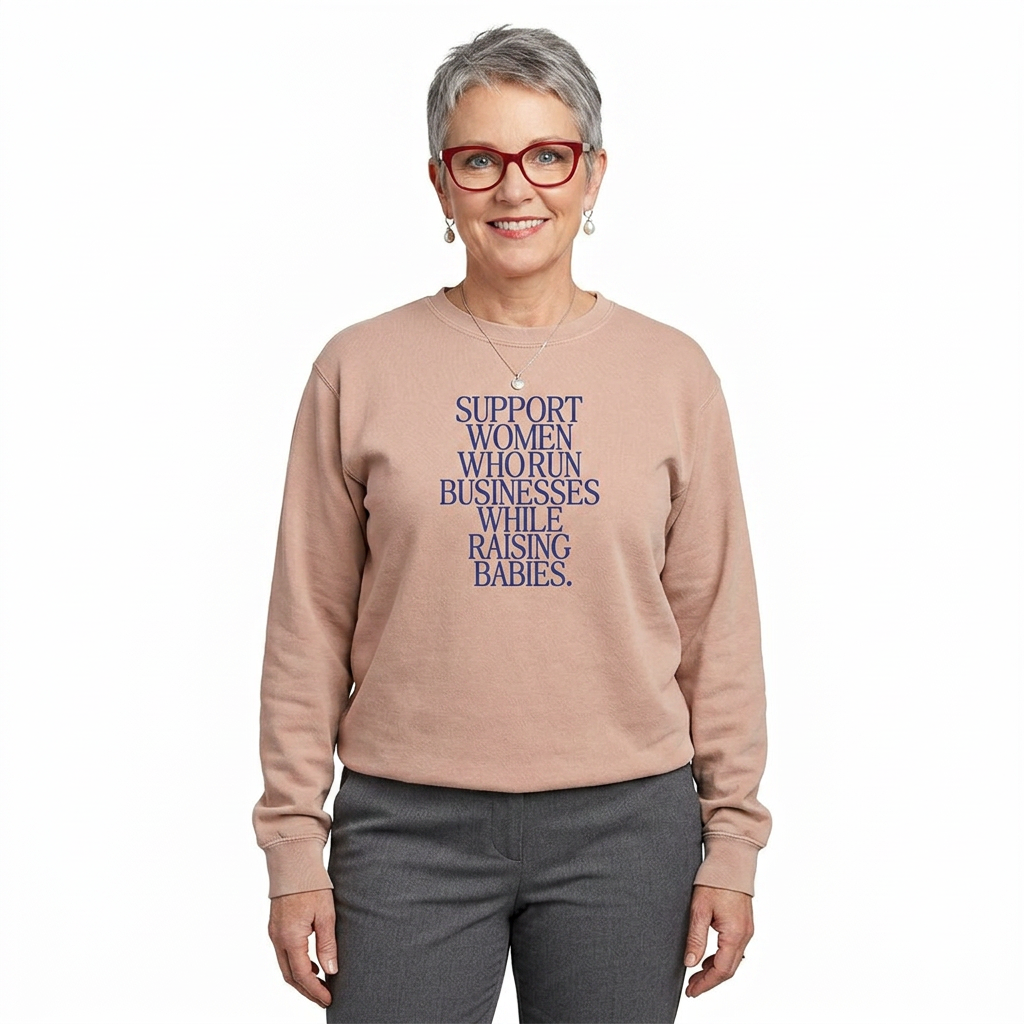 Support Women Who Run Businesses While Raising Babies Signature Lightweight Crewneck Sweatshirt