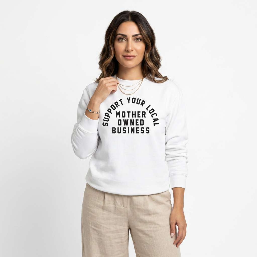 Support Your Local Mother Owned Business Signature Lightweight Crewneck Sweatshirt